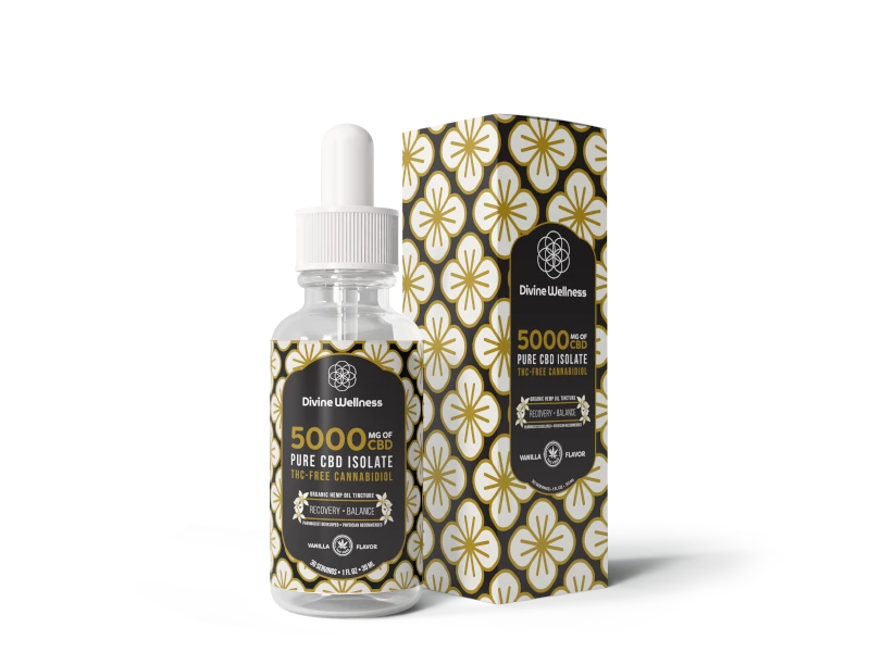 Divine Wellness Divine Wellness 5000mg Pure CBD Isolate Oil (THC Free) Vanilla