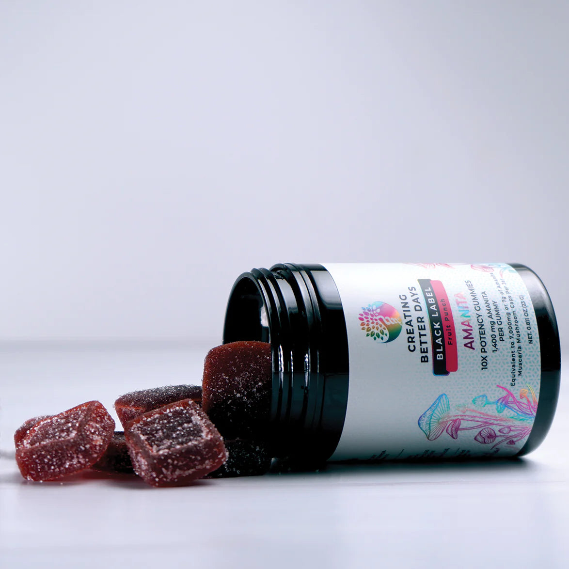 1,400 mg Amanita Gummies - Black Label | Creating Better Days