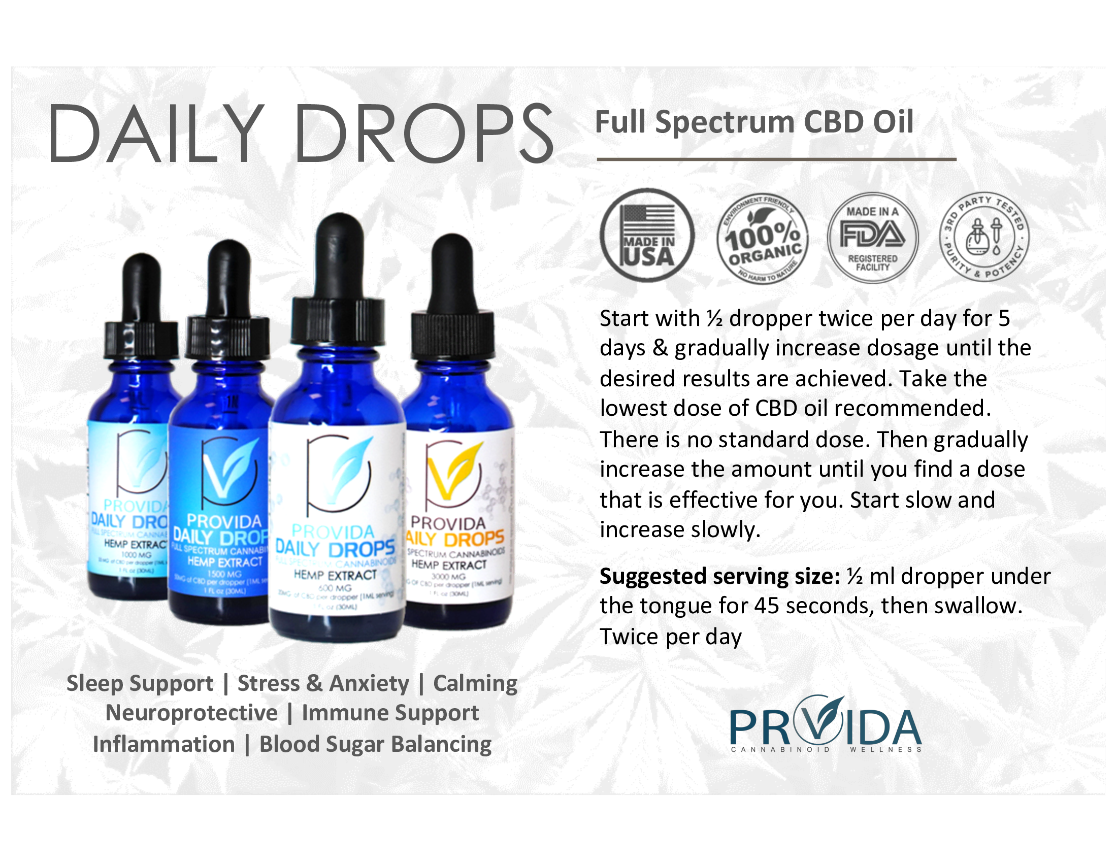 PROVIDA DAILY DROPS 1000 MG TINCTURE